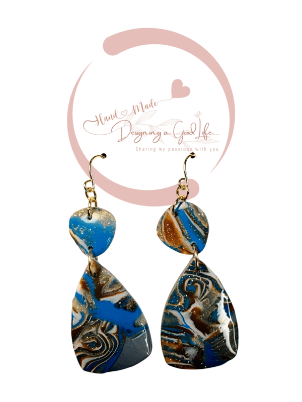 Mokume Gane Collection L Polymer Clay Earrings